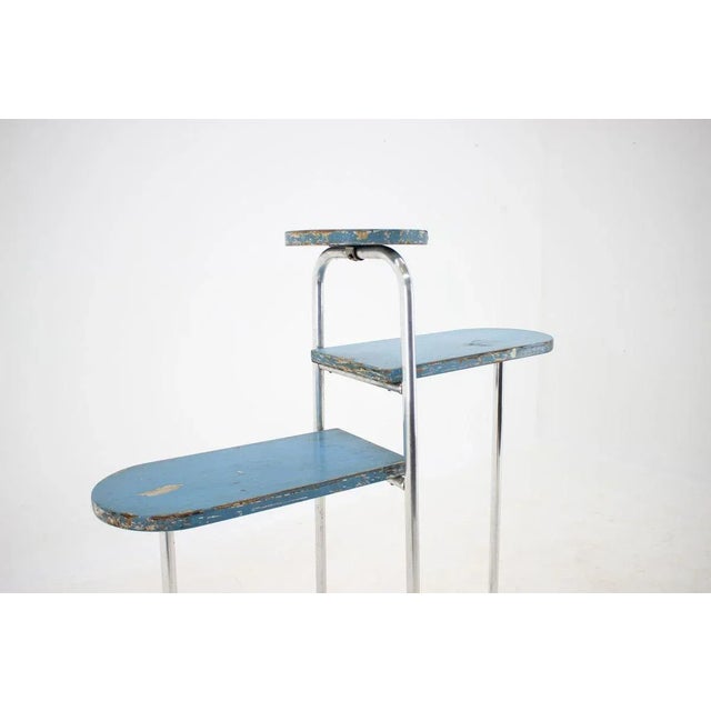 Bauhaus Bauhaus Chrome Shelf / Flower Table by Rudolf Vichr, 1930s For Sale - Image 3 of 8