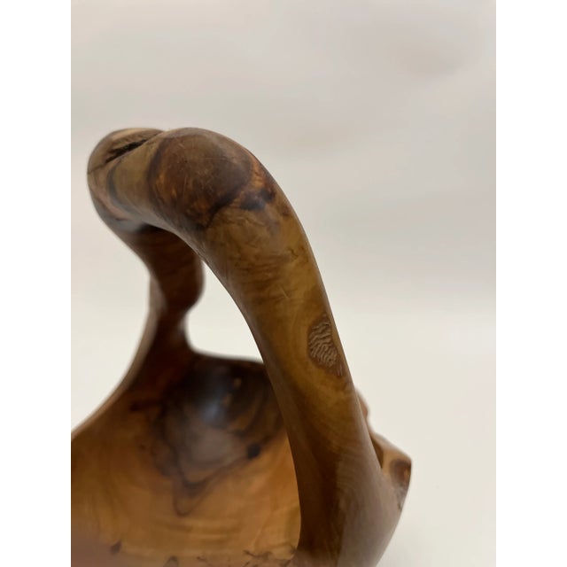 This Hand-Carved Teak Wood Basket: Vintage Fruit Bowl, Wooden Caddy. This item was purchased in Denmark and has great patina.