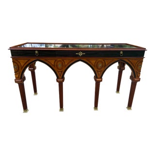 Mario Buatta for J. Widdicomb Neoclassic Gothic Inspired Console Table For Sale