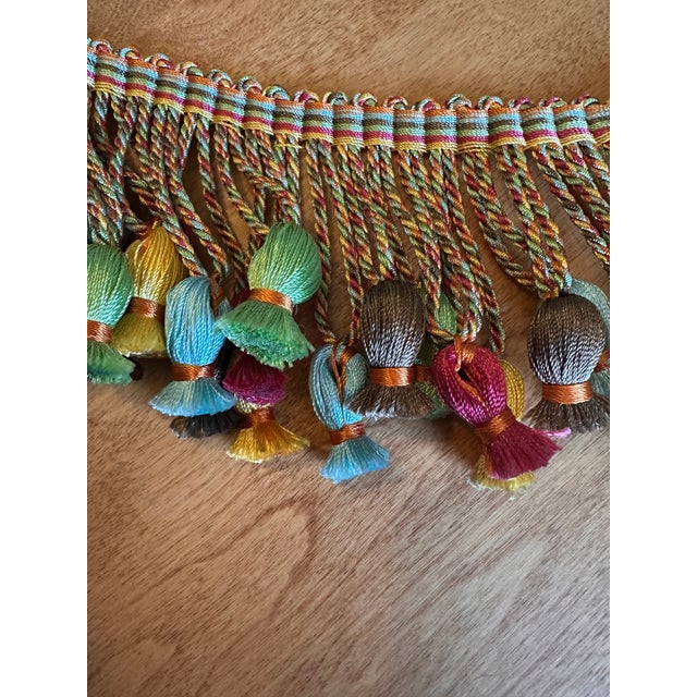 Traditional Kenneth Meyer Designer Tassel Fringe Trim Multicolor Drapery Upholstery For Sale - Image 3 of 4