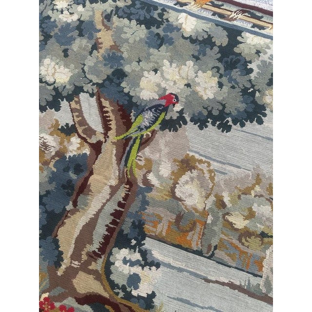 Vintage French Needlepoint Tapestry with Landscape Motif in the style of Aubusson, 1960s For Sale - Image 4 of 18