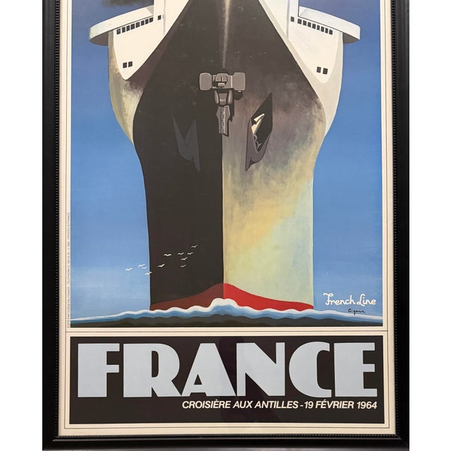 Mid-Century Modern Ciganer - France, Croisière Aux Antilles, 1982 French Line Poster For Sale - Image 3 of 6