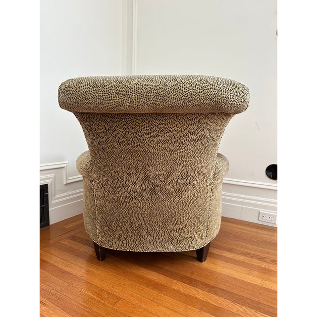 Modern Animal Print Accent Chair and Ottoman For Sale - Image 3 of 10