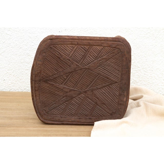 African Nupe Carved Stool, Earth's Embrace For Sale - Image 3 of 9