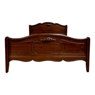 Vintage Full Size Victorian Style Solid Cherry Bed For Sale