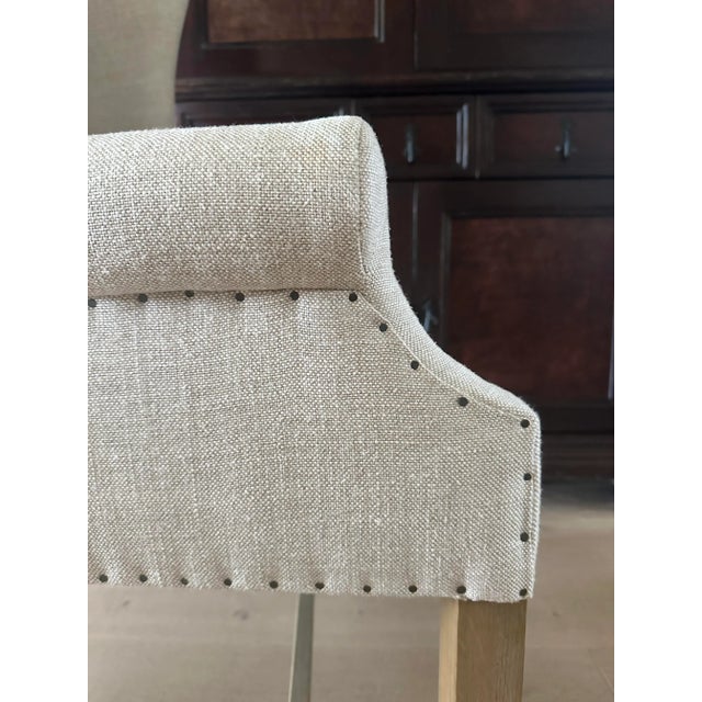 Restoration Hardware French Linen Wingback Chair For Sale In Los Angeles - Image 6 of 7