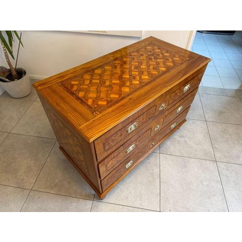 Baroque Walnut Veneer Shop Chest with Marquetry For Sale - Image 12 of 18