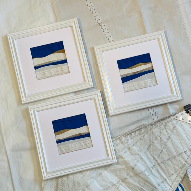 Contemporary Semi-Abstract​ Mixed Media Nautical Sailcloth Landscape Series of 3​ - By JJ-Hogan | the Rise and Fall of Each Day For Sale - Image 16 of 18