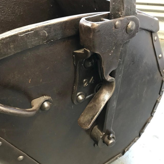 Metal Large 19th Century Industrial Steel Coal Drag Shovel Bucket For Sale - Image 7 of 10