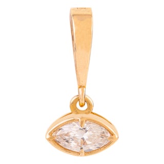 Earrly 20th Century Modern Diamond Charm Pendant in 14k Solid Gold For Sale