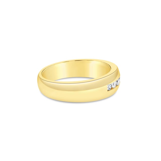 Contemporary Round Channel Set Diamond Wedding Band, Size 10 For Sale - Image 3 of 3