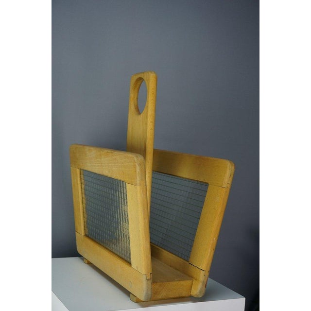 Wooden and glass magazine rack