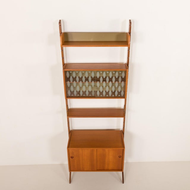 Brown Scandinavian Free Standing Wall Unit Model Ergo by John Texmon, Norway, 1960s For Sale - Image 8 of 17