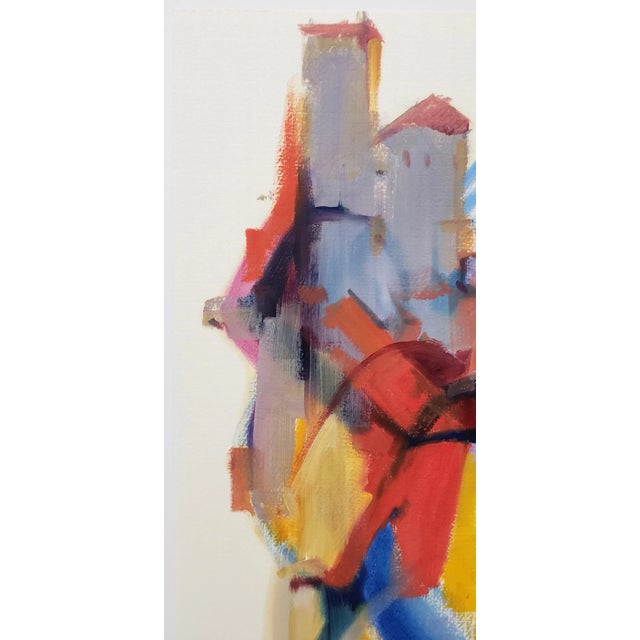 Abstract Two Abstract Figures Original Acrylic Painting on Paper by Roha For Sale - Image 3 of 9