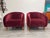 Wood Large Italian Club Chairs in Ruby Velvet, 1960s, Set of 2 For Sale - Image 7 of 8
