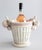 1960s Mid 20th Century Italian Blush Pink Majolica Faux Bamboo & Fruit Wine Cooler Champagne Ice Bucket For Sale - Image 5 of 13