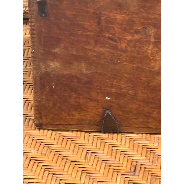 Antique 19th Century Dovetailed Wooden Storage Box With Iron Reinforcements For Sale - Image 12 of 12