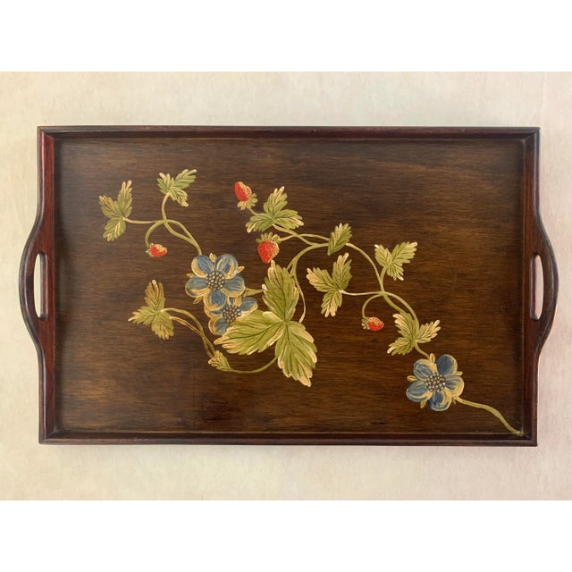 Vintage Hand-Painted Breakfast-In-Bed Tray W/ Stand For Sale - Image 11 of 13