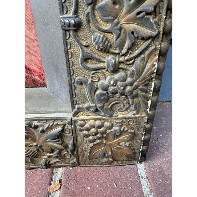 Late 19th Century Antique Victorian Eastlake Picture Frame With Velvet Liner – Grape & Vine Motif – 30.5” X 34.5” For Sale - Image 5 of 12