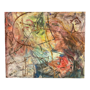 Franz Grosz Abstract Expressionist Painting, 1957