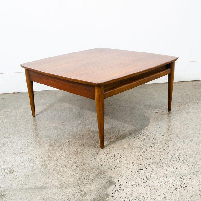 1960s Mid Century Modern EndTable Lane Side Walnut Vintage Square MCM Drawer Large For Sale - Image 5 of 12