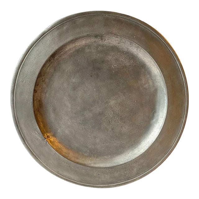 American Pewter Single-Reed Charger Plate For Sale