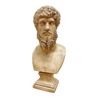 Late 20th Century Large Plaster Greek Bust Sculpture of Zeus For Sale