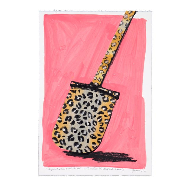 "Leopard Skin Bulb Shovel With Watersilk Leopard Handle" - Pop Art For Sale