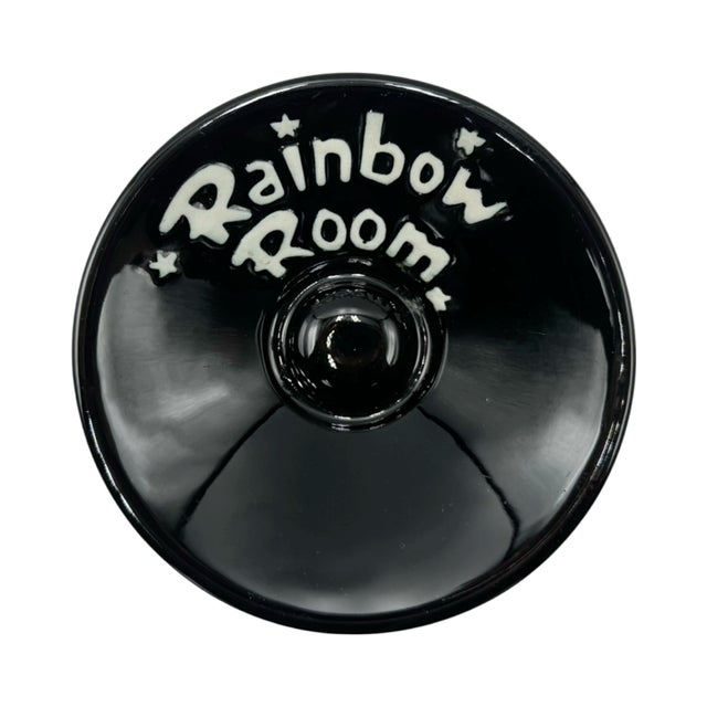 Mid-Century Modern Vintage the Rainbow Room Nyc Restaurant Black Ceramic Ashtray New York City For Sale - Image 3 of 9