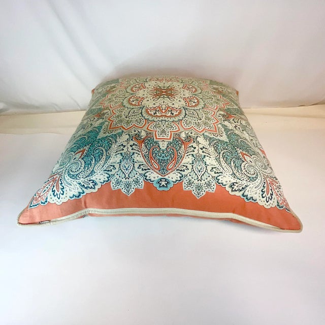 Vintage Coastal Mediterranean Decorative Pillow With Feather Down Insert, Indoor/Outdoor For Sale - Image 10 of 10