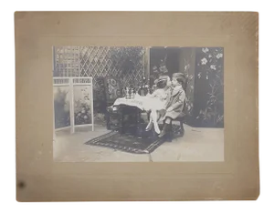 Captivating Antique Silver Gelatin Photograph-Children Playing "Dress-Up"