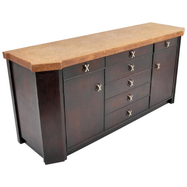 Wood And Cork Cabinet By Paul Frankl For Johnson Furniture Usa
