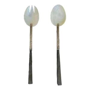 Antique Hand Crafted Mother of Pearl Serving Utensils