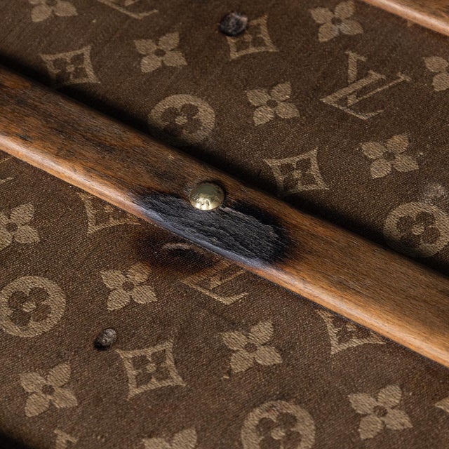 Textile Antique Malle Haute Trunk in Woven Canvas from Louis Vuitton, France, 1900s For Sale - Image 7 of 18