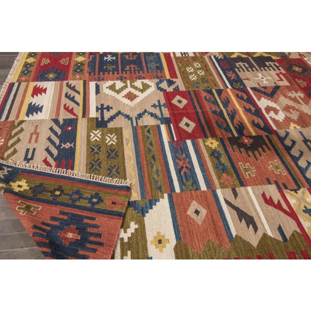 Modern 21st Century Modern Kilim Rug, 8'5" X 9'9" For Sale - Image 3 of 9