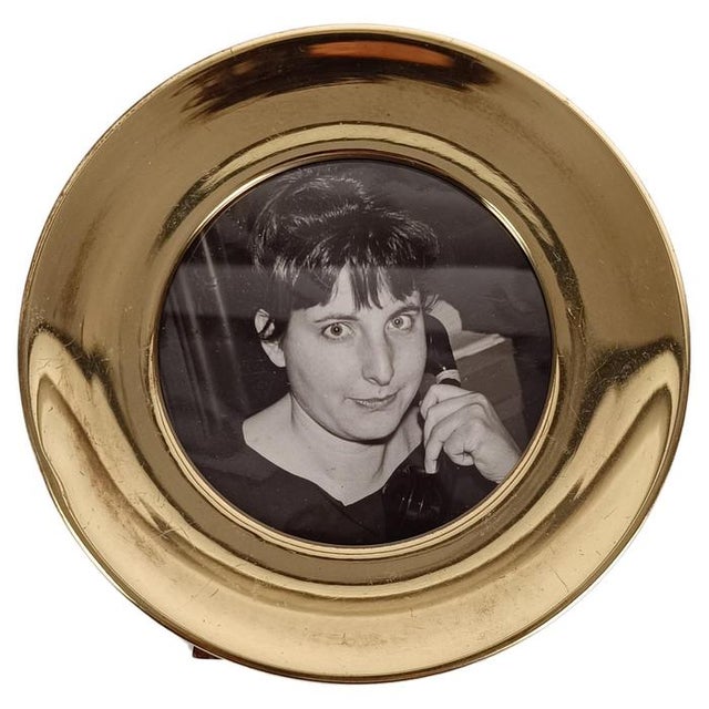 Vintage Italian Round Brass Picture Frame, 1970s For Sale - Image 14 of 14