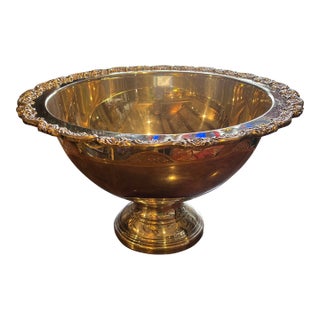 1950s Silver Plated Punch Bowl For Sale