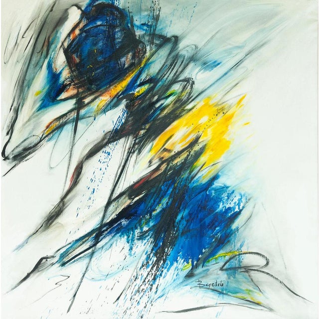 Concha Benedito, Abstract Composition, Original Mixed Media on Canvas, 1990s, in Very Good conditions. Designed 1990 to 1999
