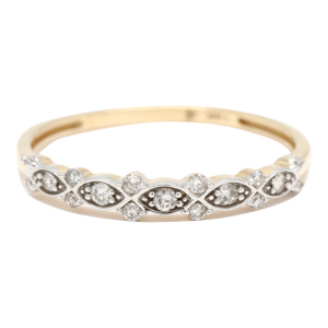 Fancy Diamond .15ctw Band Ring, 14k White & Yellow Gold, Ring Size 8.25