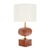 Table lamp from France made of brass and pink Travertine marble by French designer Philippe Barbier. This piece has been...