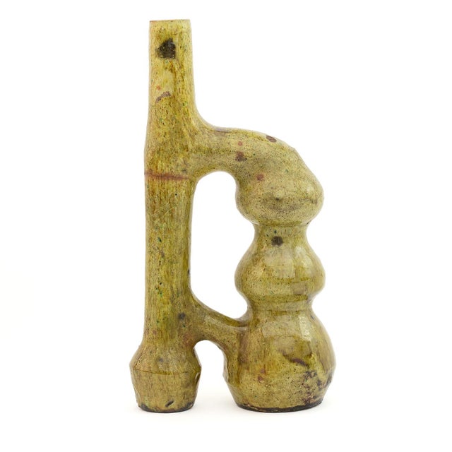 Tamegroute Ochre Ceramic Sculptural Vase | One of a Kind For Sale - Image 4 of 6