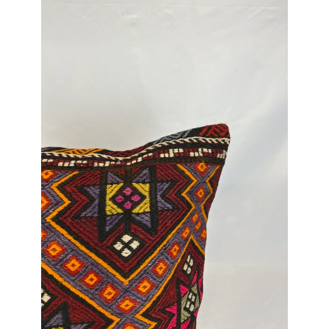 Mid-Century Modern Turkish Kilim Pillow Cover For Sale - Image 3 of 5