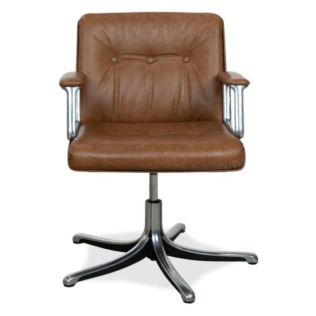 P126 Chairs in Cognac Brown Leather by Osvaldo Borsani, Set of 6 For Sale - Image 14 of 15