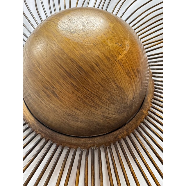 Vintage 30” Brass-Finish Starburst Sunburst Wall Sculpture For Sale - Image 4 of 9