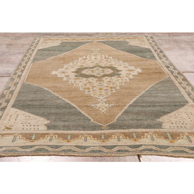 Vintage Turkish Oushak Rug, 04'01 X 07'03 For Sale - Image 9 of 10