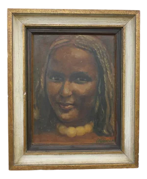 Portrait of a Young Girl, Oil on Canvas, Framed