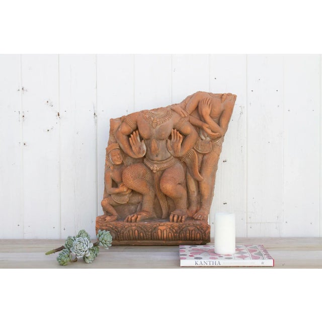 Large Antique Thai Terracotta Mythical Statue For Sale - Image 10 of 11