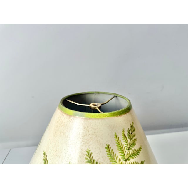 Late 20th Century Hand Painted Botanical Motif Empire Lampshade For Sale In Charleston - Image 6 of 7