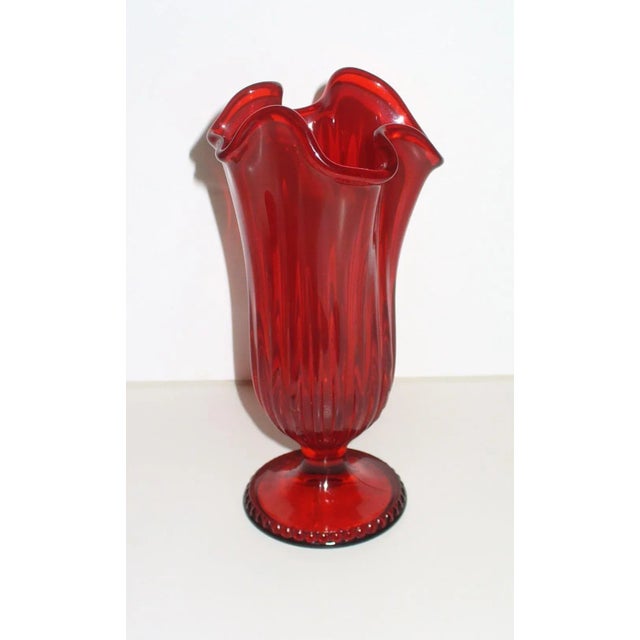 Mid 20th Century Red Art Glass Deco Vase For Sale - Image 4 of 9