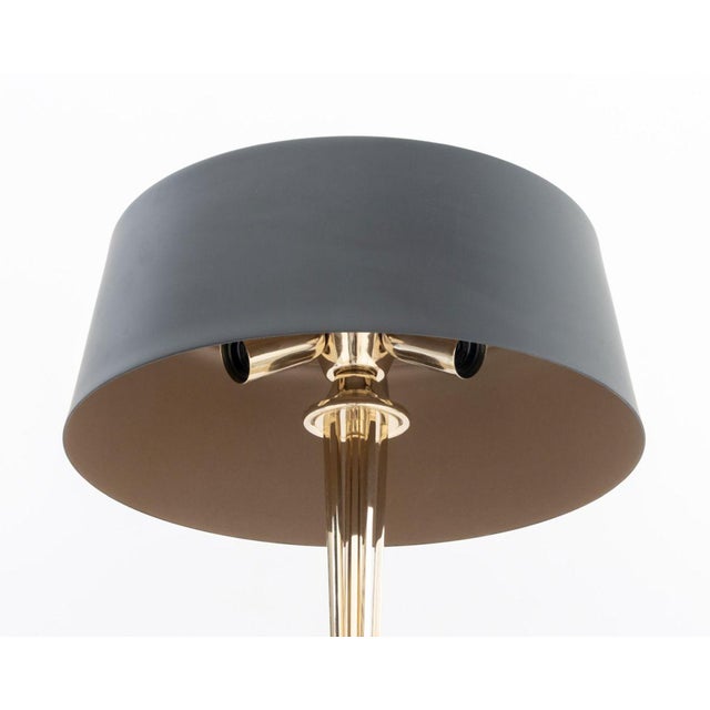 Wood DelightFull Black and Gold-Tone Table Lamps, Pair For Sale - Image 7 of 9